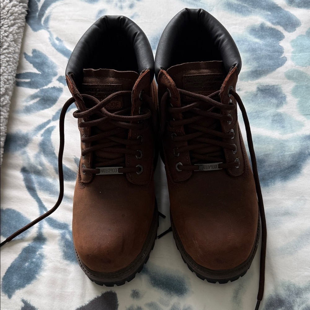 Brown Leather Skechers Men's Hiking Boots